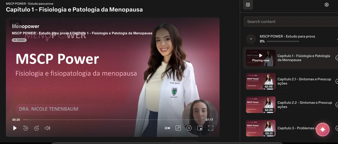 Tela do módulo preparatório MSCP Power na plataforma