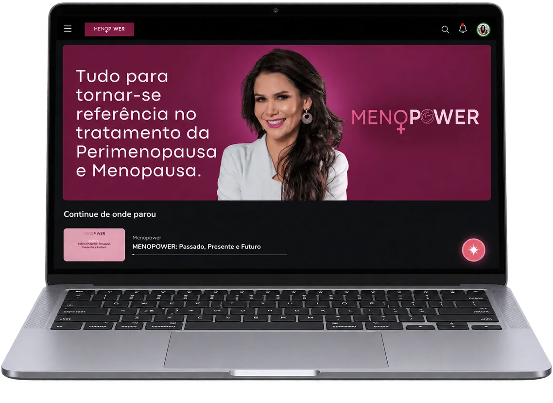 Plataforma do Menopower no notebook